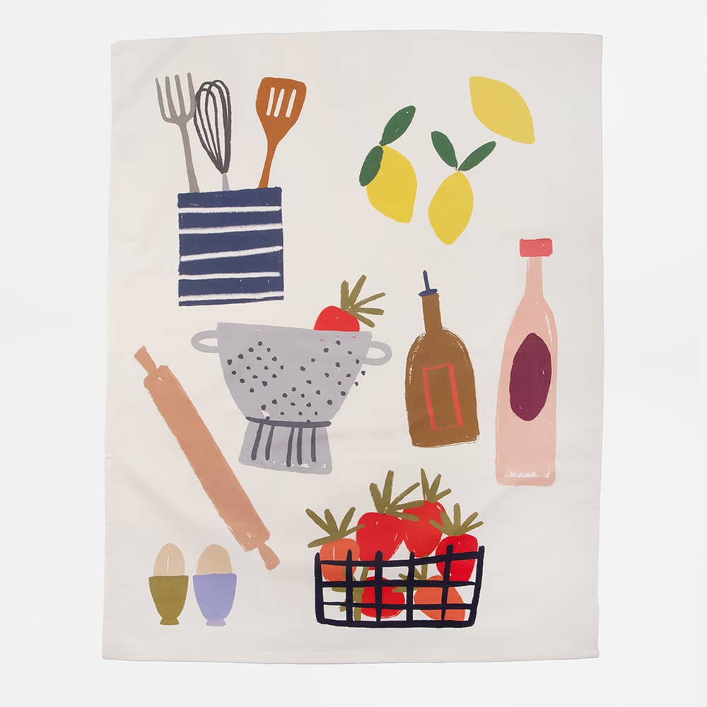 Caroline Gardner - Vente Torchons - Lot de 2 torchons en coton avec motifs cœurs3