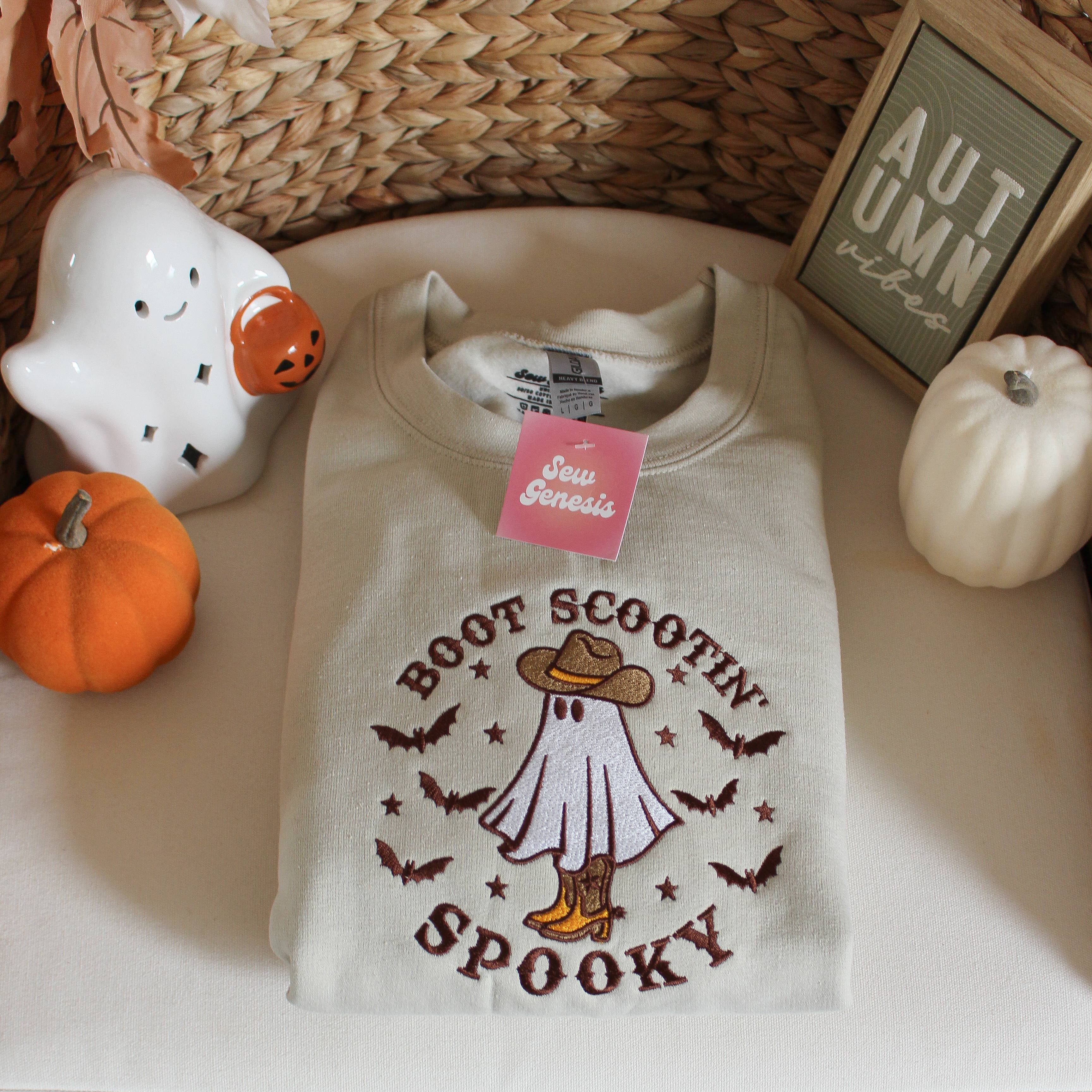 SewGenesis - Wholesale Sweatshirt - Women's - Boot Scootin' Spooky Embroidered Crewneck 2