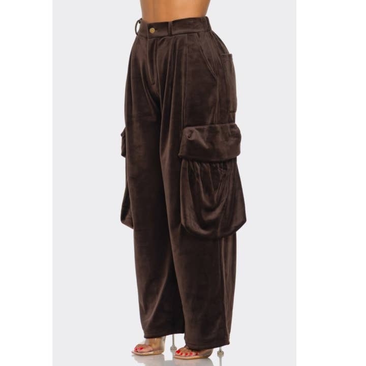 LOVE SENSE - Wholesale Pants - Women's - VELVET BAGGY CRAGO PANTS 10