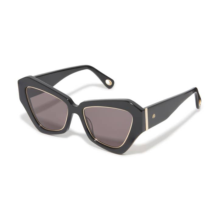 Lele Sadoughi - Wholesale Sunglasses - Women's - Jet Gold Lara Wide Cat-eye Sunglasses
