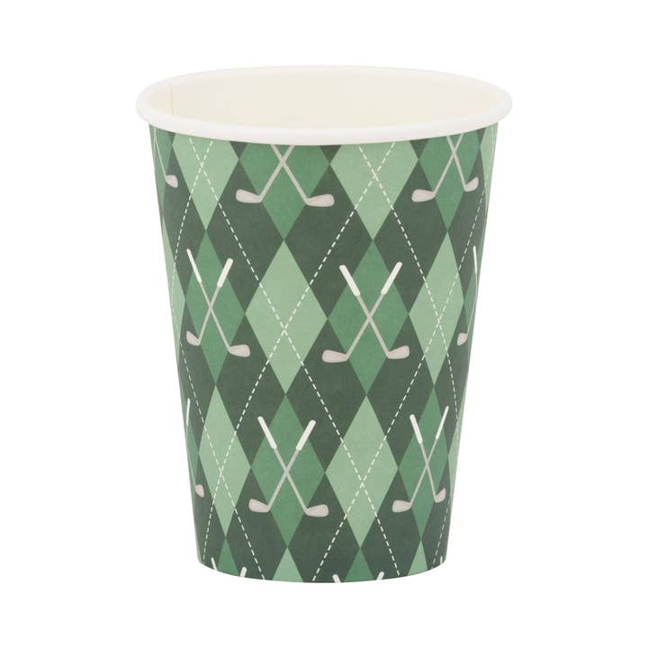 My Mind’s Eye - Wholesale Disposable Cup - GLF1111 - Golf Plaid Paper Cups