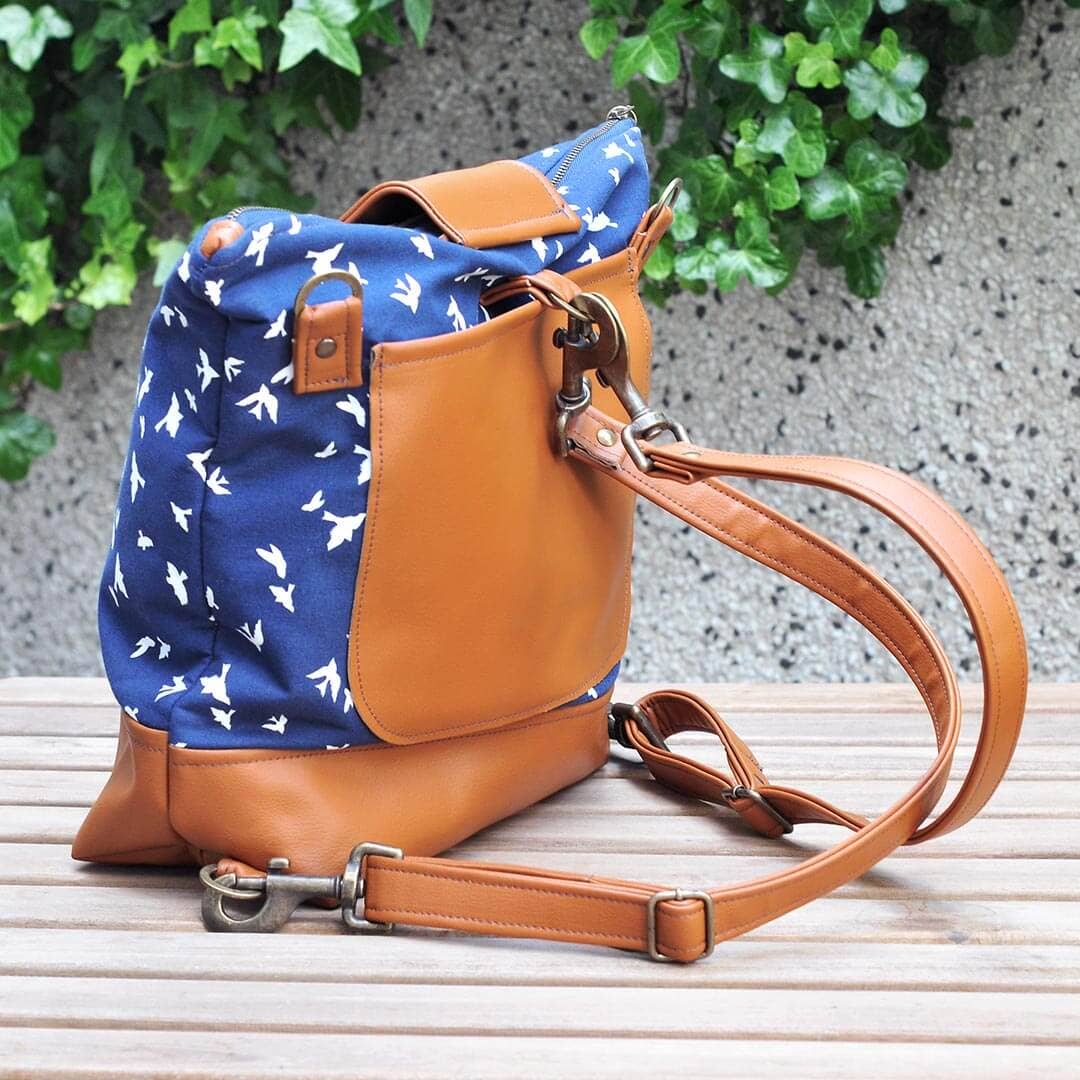 Lauren Holloway - Wholesale Backpack - Women's - Willow Convertible Backpack - Navy Bird4