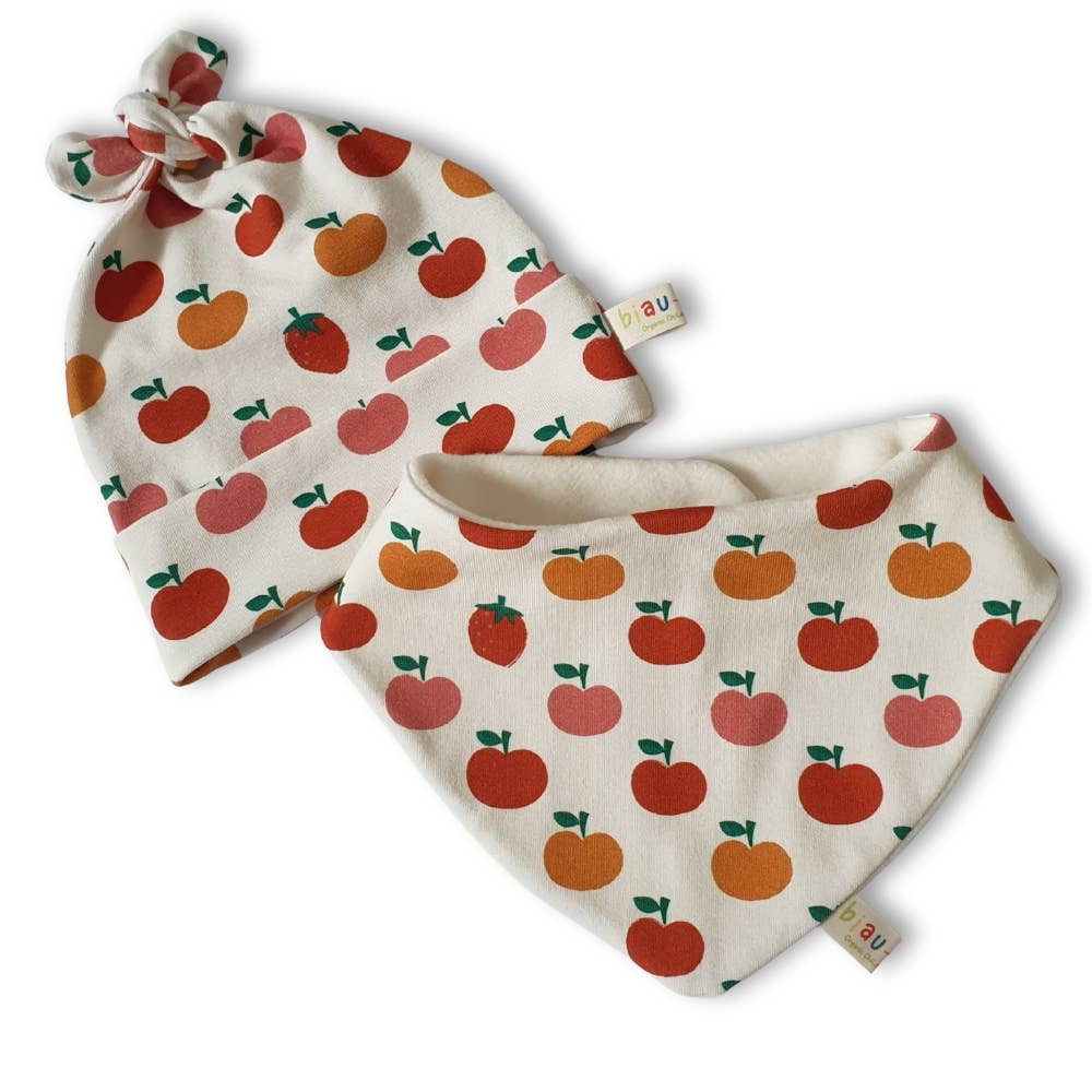 biau-biau Ireland – wholesale Bib – Baby – Apple Organic Cotton Jersey Dribble Bib2