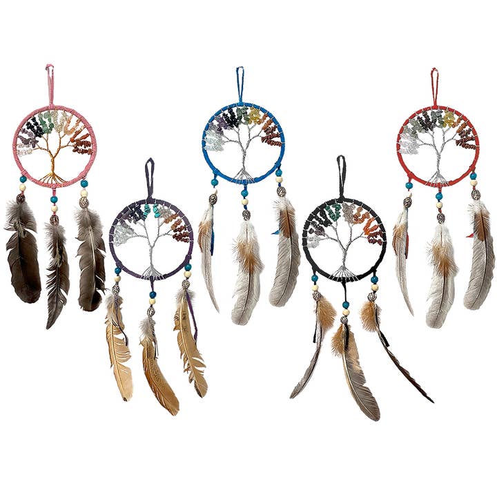 Large Tree of Life Chip Stone Dream Catcher Hanging Ornament for wholesale by Pichincha