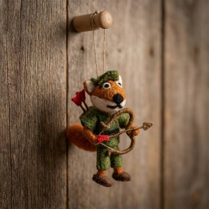 Felt So Good - Wholesale Ornament - Handmade Felt Fox Robin Hood & Maid Marion Decoration8