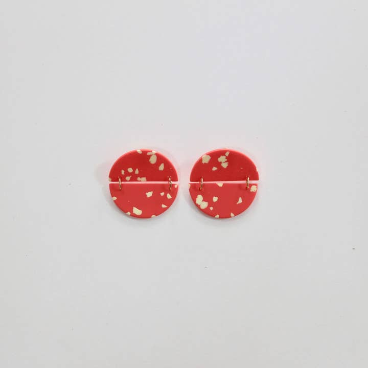 Ohrringe - Les Moons lachs mini Terrazzo Elfenbein für den Großhandel von Club Paillettes