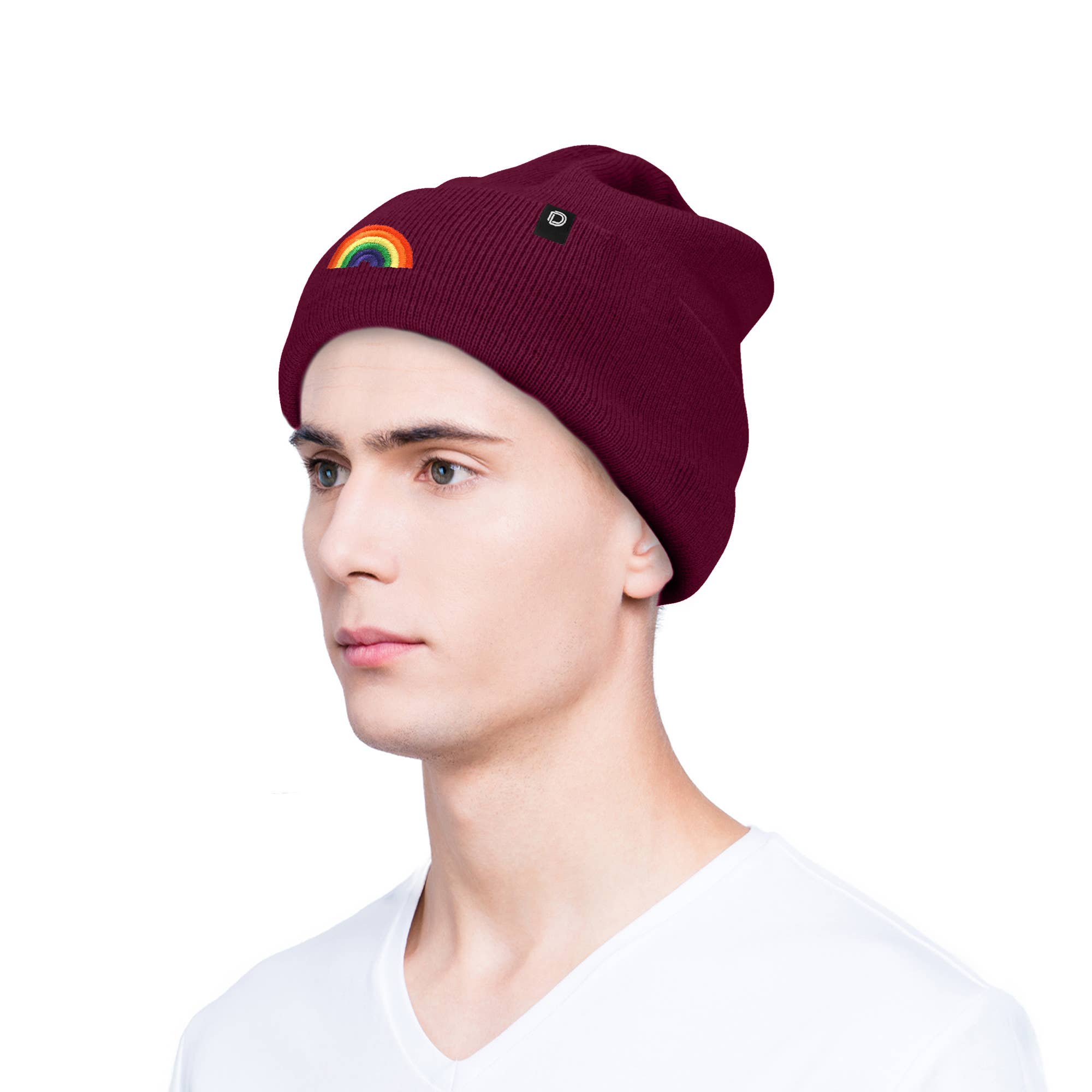 Dalix - Wholesale Beanie - Women's - Dalix Embroidered Rainbow Beanie Cap Cuffed Knit Hat Women36