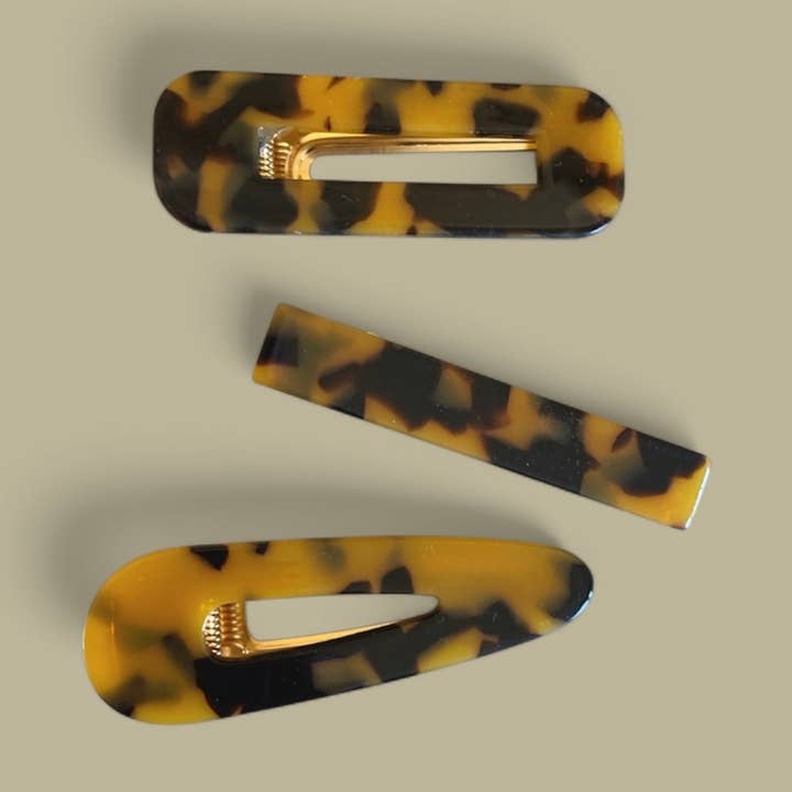 Dark Leopard Hair Clip Trio for wholesale by agathe & cocö