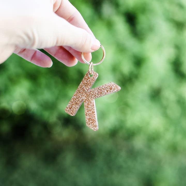 Lucky Feather - Vendita all'ingrosso Portachiavi - Donna - Portachiavi Glitter - Lettera - K3