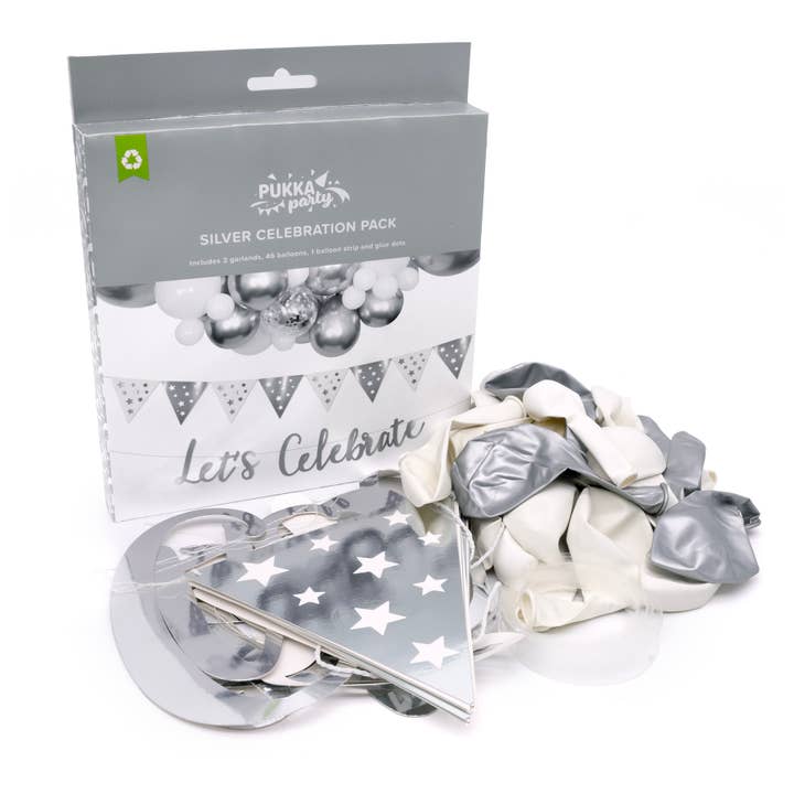 Pukka Pads North America - Wholesale Decal – Party decorations - Pukka Party Silver Celebration Pack1