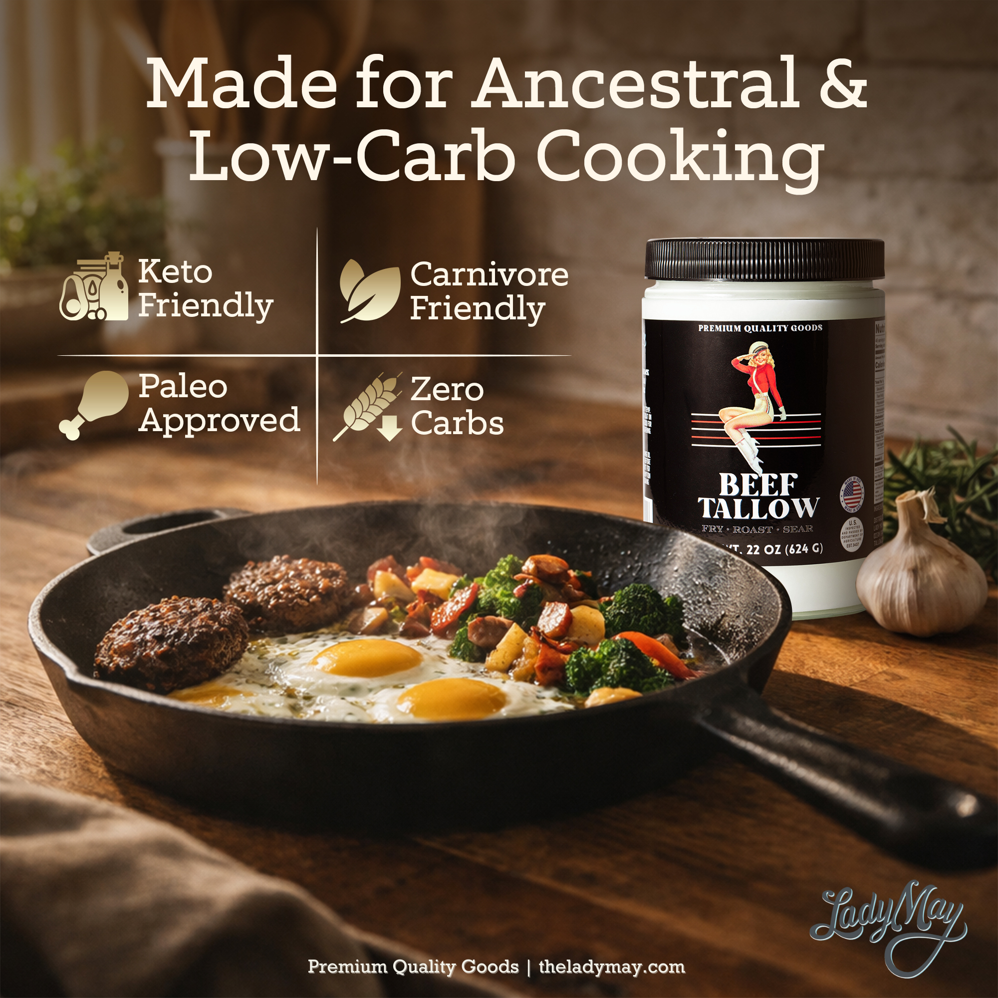 May's Market @ TLM – Engroshandel Madlavningsolie – 22oz Premium Græsfodret Oksetalg | Restaurantafprøvet Madlavningsfedt | Fri for Frøolie4