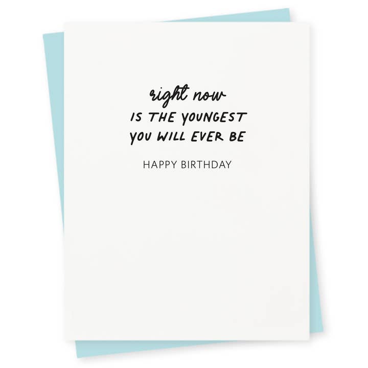 Right Now Letterpress Birthday Card for wholesale by 417 Press