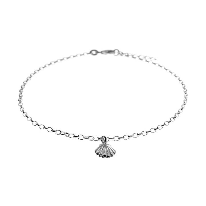 Tobillera de conchas de plata Mila para venta al por mayor de Kali Ma Designs - Sterling Silver Jewellery