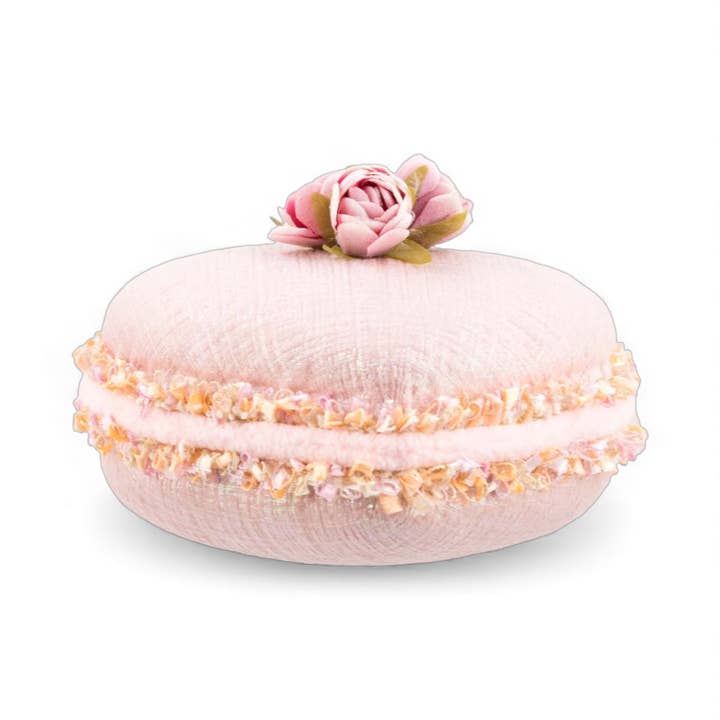 December Diamonds - Wholesale Decorative Tabletop Object - 4.5in Pink Wedding Macaron Orn