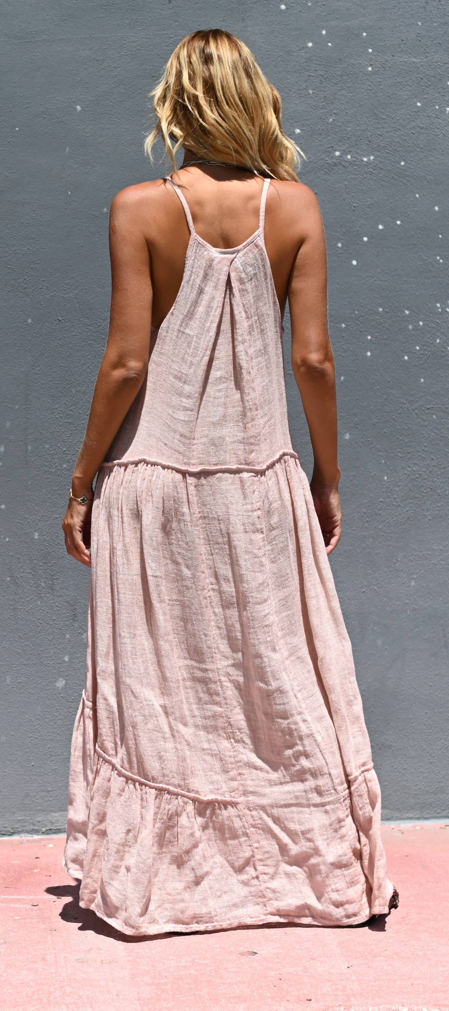 Muche & Muchette – wholesale Klänning - Dam – Daisy linneklänning utan ärmar i maxilängd3