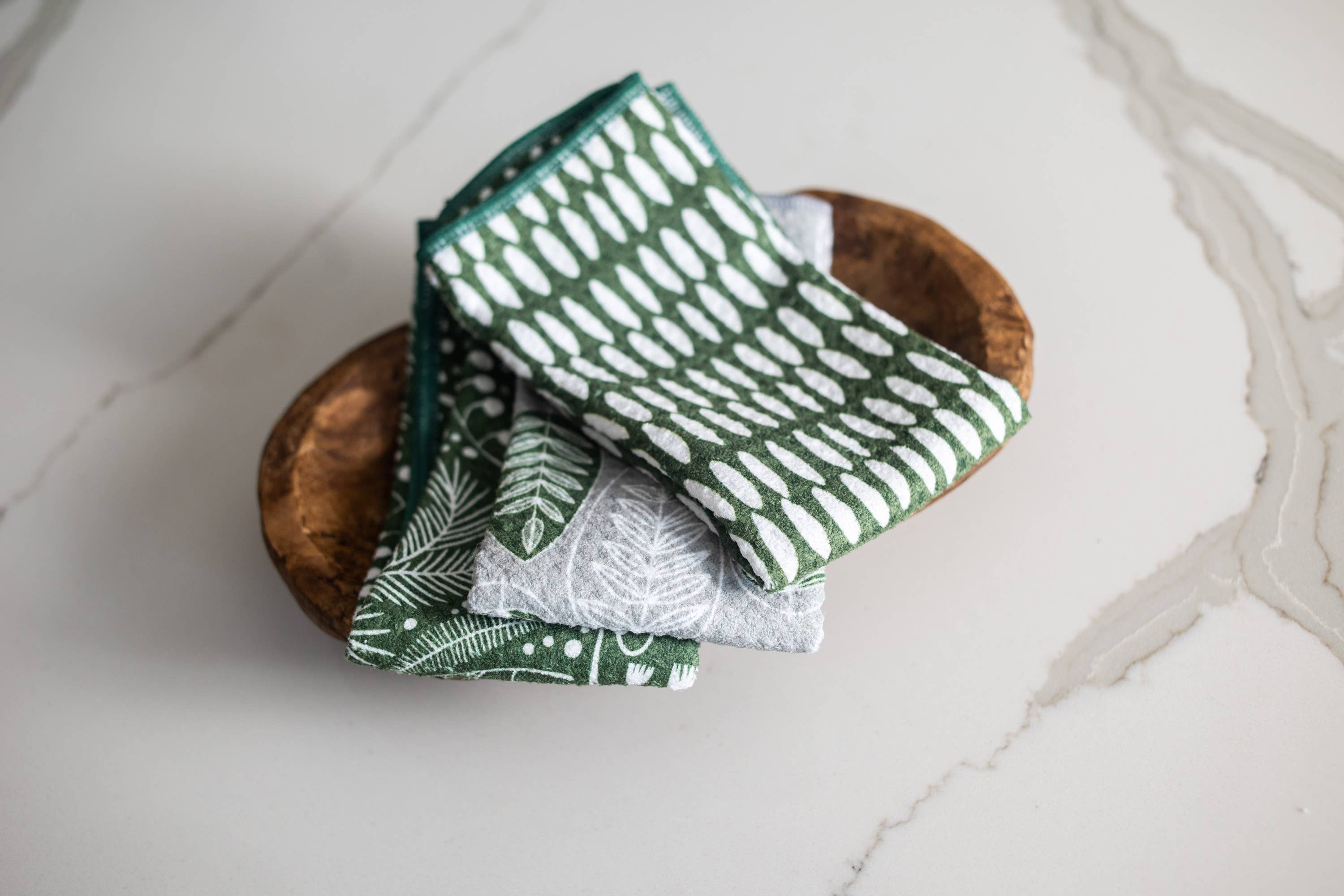 Once Again Home Co. - Wholesale Dishcloth - Mighty Minis Towel Set - Beans in Evergreen (set of 3)1
