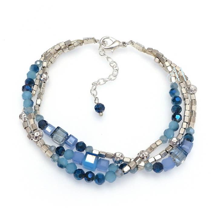 SKB21 : Pulseira Artesanal de Pedras Preciosas e Cristais por atacado de Annabella Moore