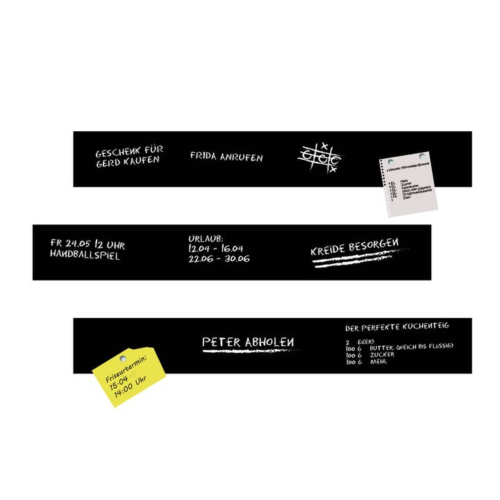 Queence - Wholesale Magnet Board - Magnetic blackboard film set of 3 black