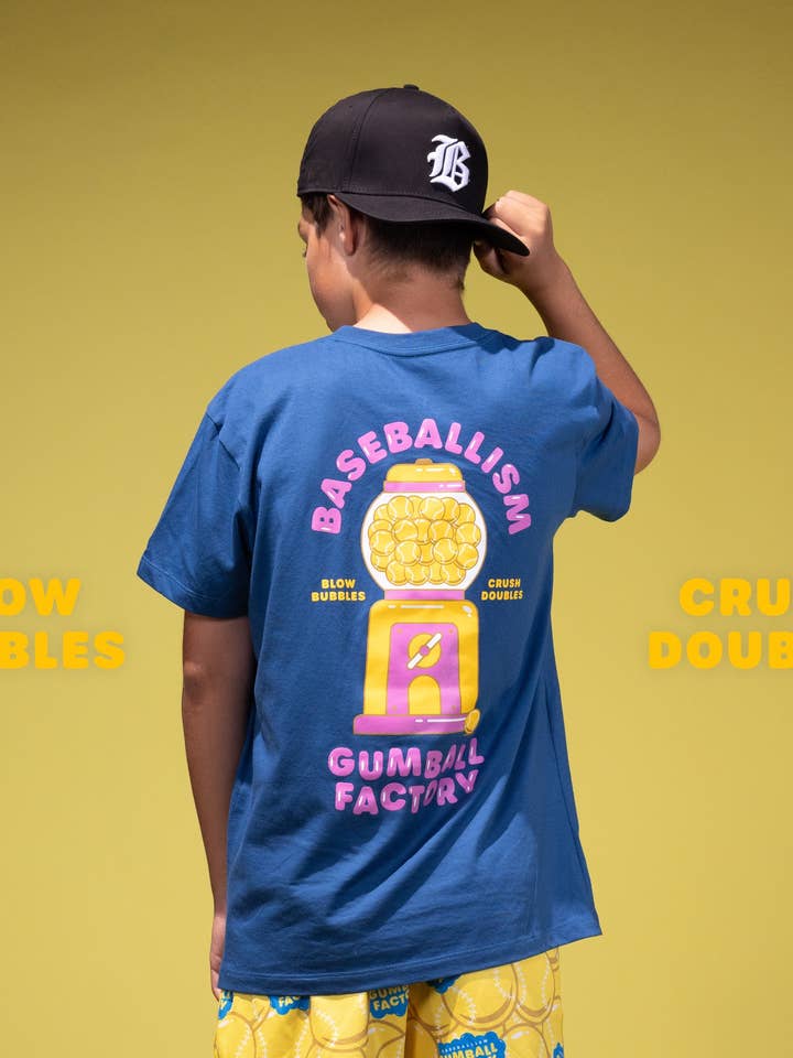 Baseballism - Wholesale Screen Printed T-Shirt - Kids - Gumball Factory T-Shirt (Royal) - Youth3