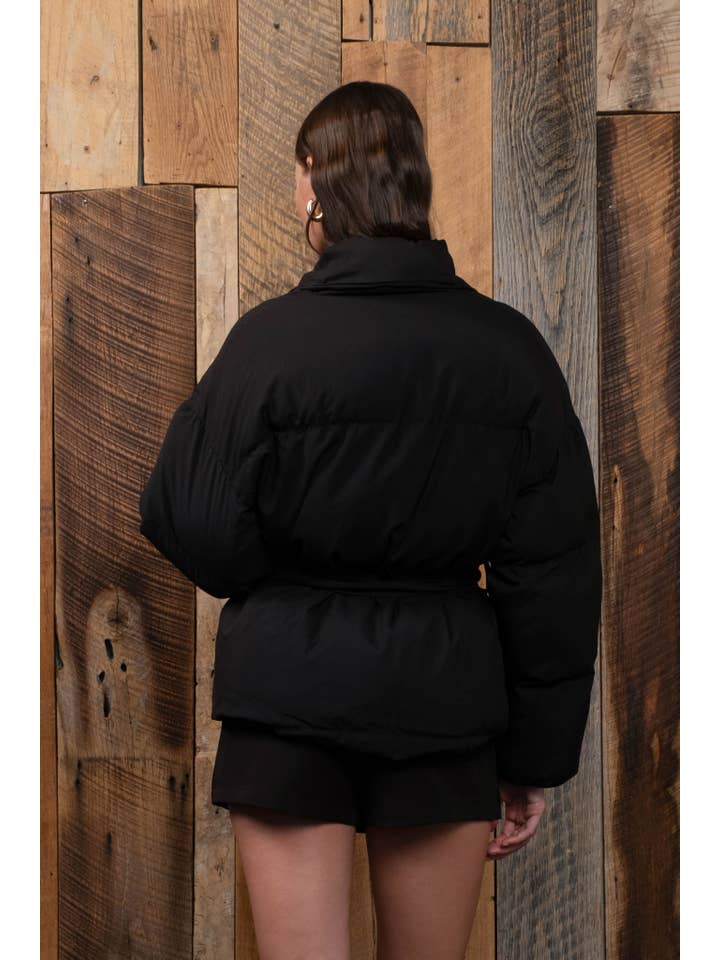 The Workshop Studio - Wholesale Jacket - Women's - WAIST TIE PUFFER JACKET