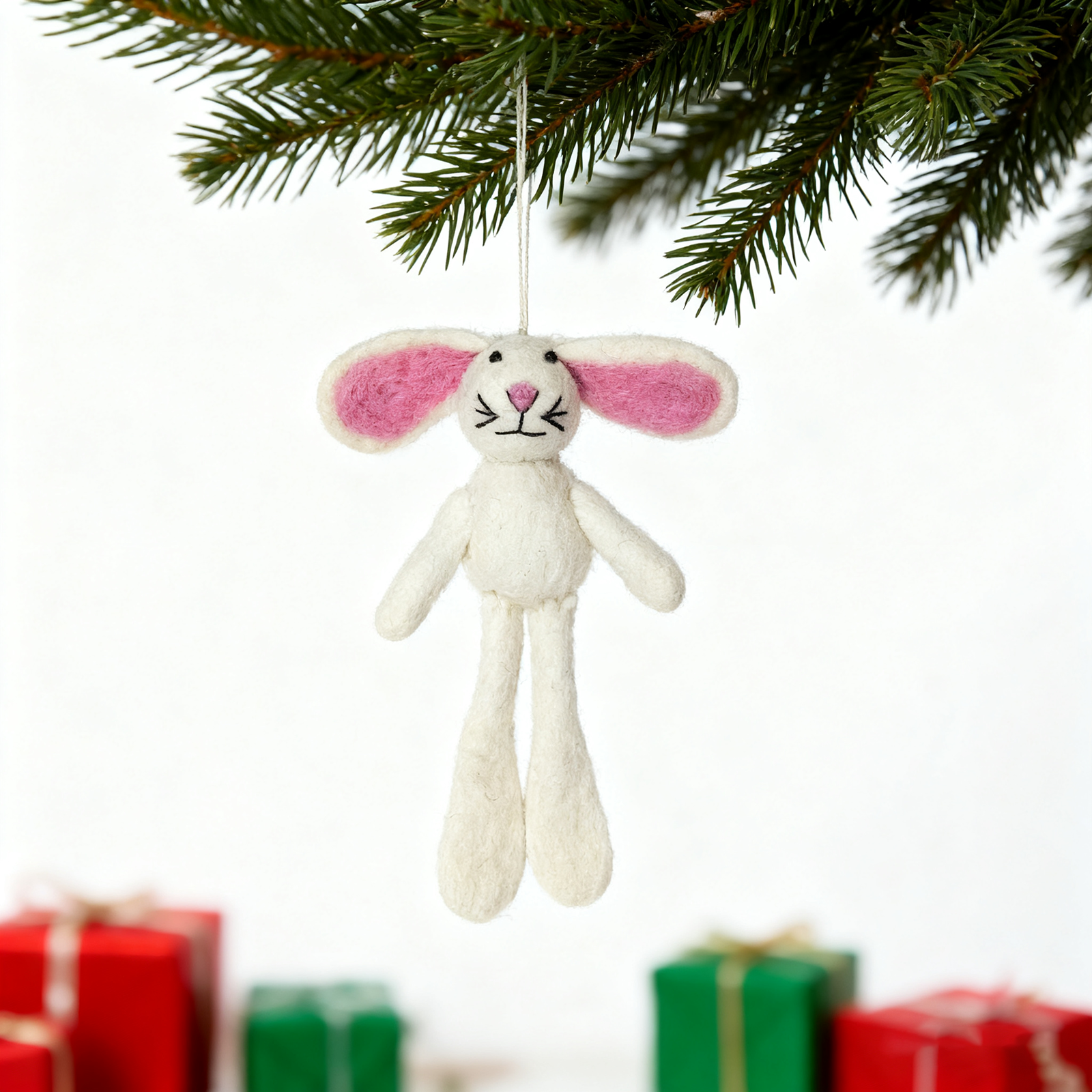 Sparkle Being - Wholesale Ornament - Handmade Wool Felt Bunny Ornament – Cute Easter or Christmas Decoration1