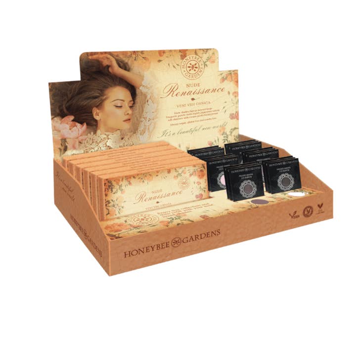 Honeybee Gardens Natural Cosmetics & Body Care – wholesale Eyeshadow palette – Nude Renaissance Shipper Display 0