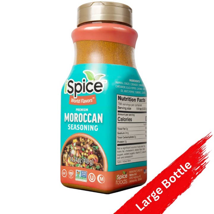 iSpice Blend | Moroccan Seasoning | 14.74 oz | Mixed Spice & Seasoning | Food Service | Halal | Kosher | Non GMO for wholesale by iSpice