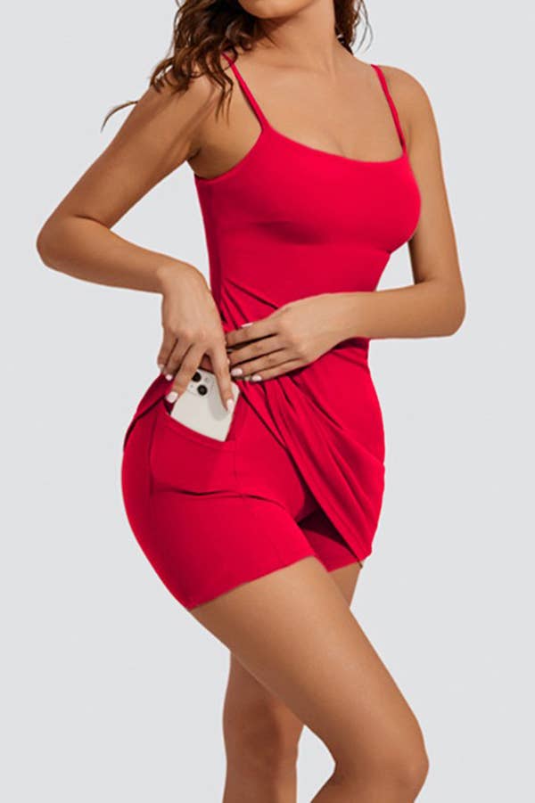 Color 5 - Wholesale Athletic Dress - Women's - Solid color premium active wear work out tennis dress skort 4