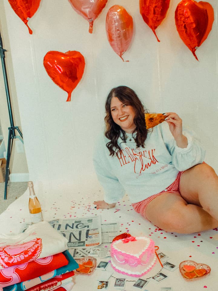 Heart Break Club, Valentines Boxy Cotton Sweatshirt for wholesale by The Clandestine Underground