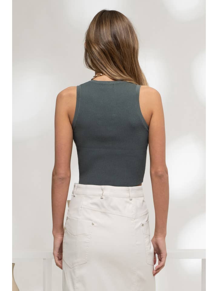 The Workshop Studio - Wholesale Knit Top - Women's - SNAP BUTTON SWEATER KNIT CROP TOP