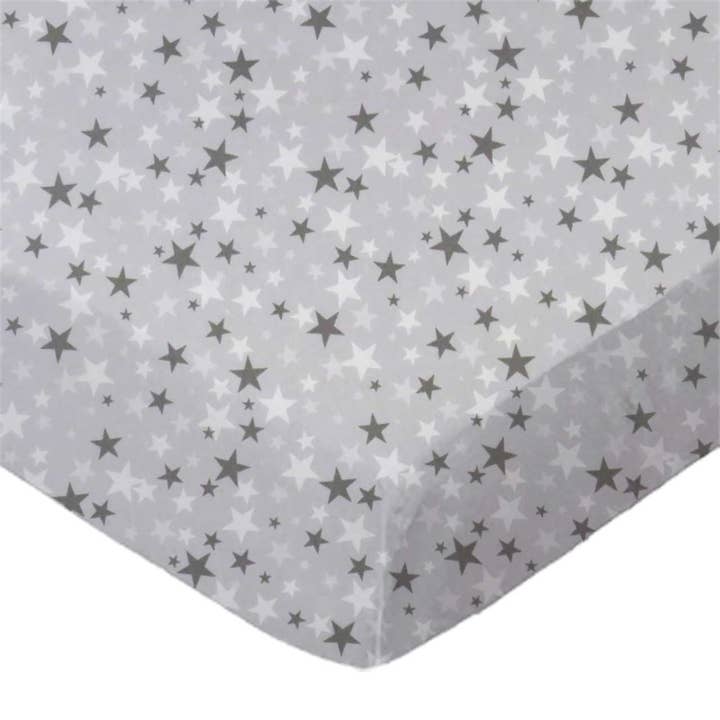 Kinderbett Kleinkind Blatt 28 x 52 - Baumwolle gewebt Primary Hearts & Stars für den Großhandel von SheetWorld