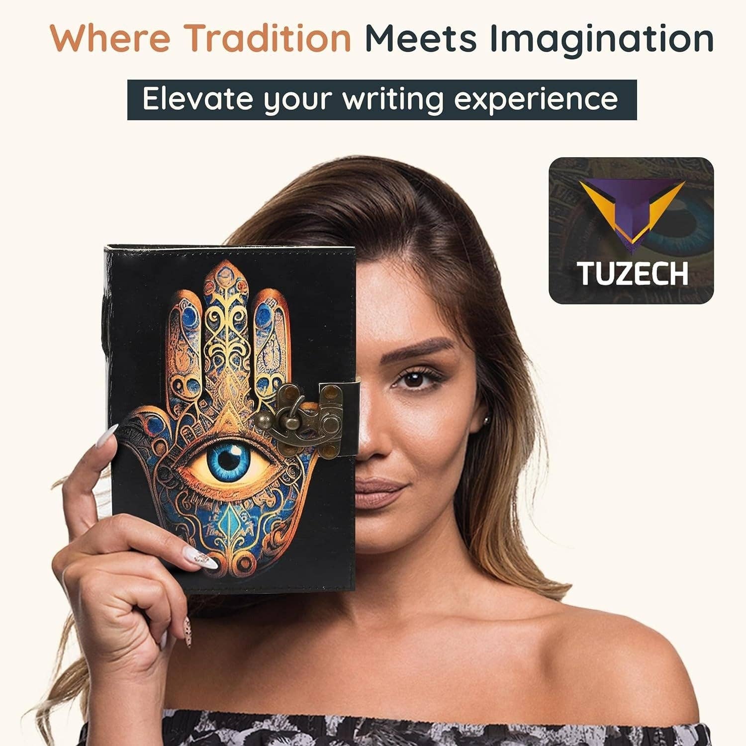 Tuzech Leather – wholesale Journal och dagbok – TUZECH läderklätt anteckningsbok med grimoirestil och ojämna kanter för män och kvinnor60