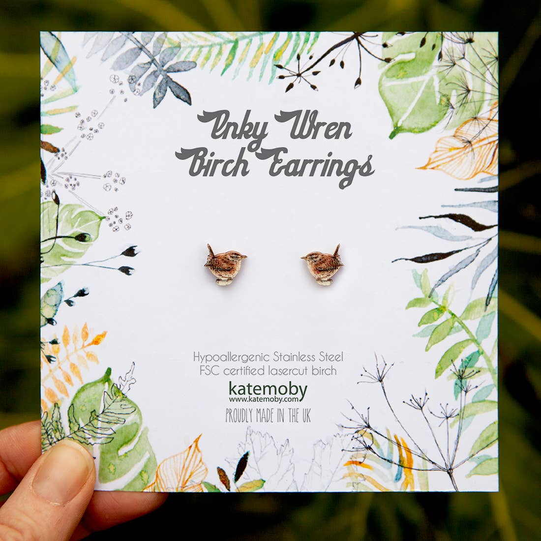 Kate Moby - Wholesale Stud/Post Earrings - Inky Wren Birch Hypoallergenic Tiny Stud Earrings2
