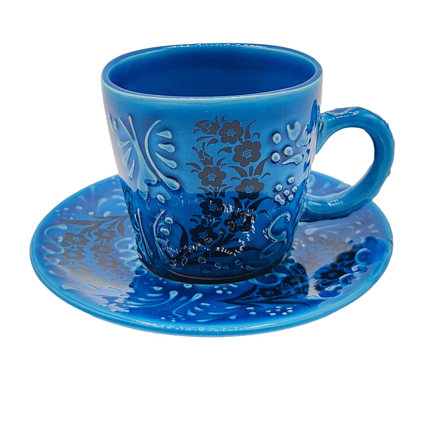 Etnico del Mondo - Wholesale Coffee/Tea Cup - Pair of Ethnic Turkish Cups with Decorated Saucer #20