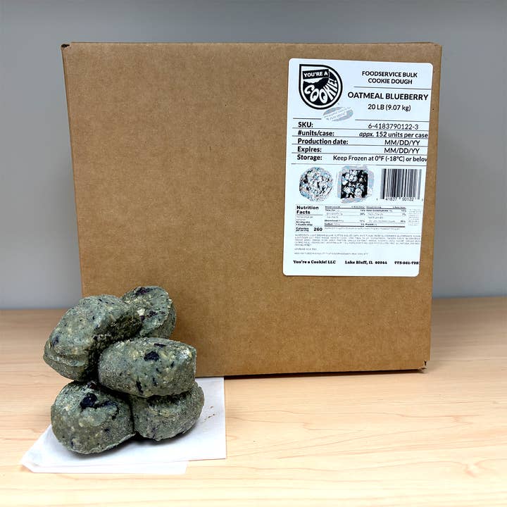 FOODSERVICE COOKIE DOUGH -OATMEAL BLUEBERRY for wholesale by You're a Cookie!