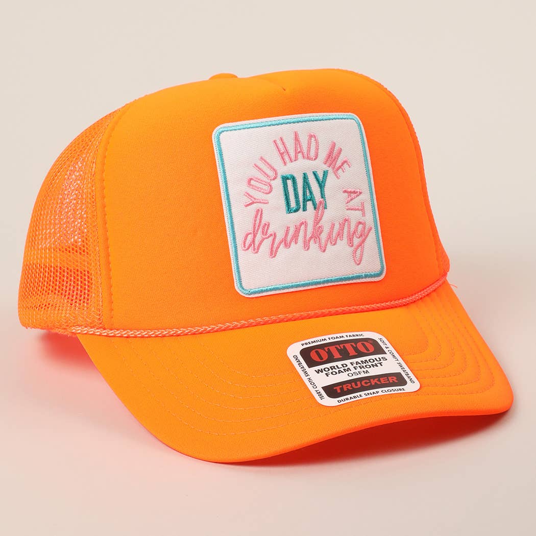 Fashion City - Vente Casquette de camionneur – unisexe - Casquette à filet avec écusson brodé "You Had Me At Day Drinking"11