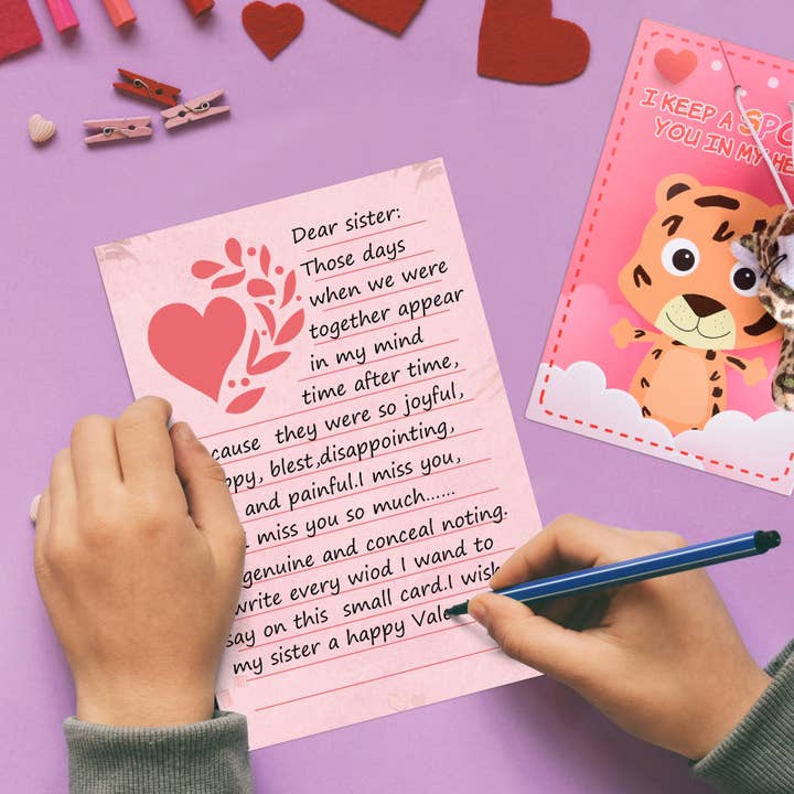 Fun Little Toys - Vente Cartes de Saint-Valentin - Ensemble de 28 jouets en peluche avec animaux avec cartes de Saint-Valentin6