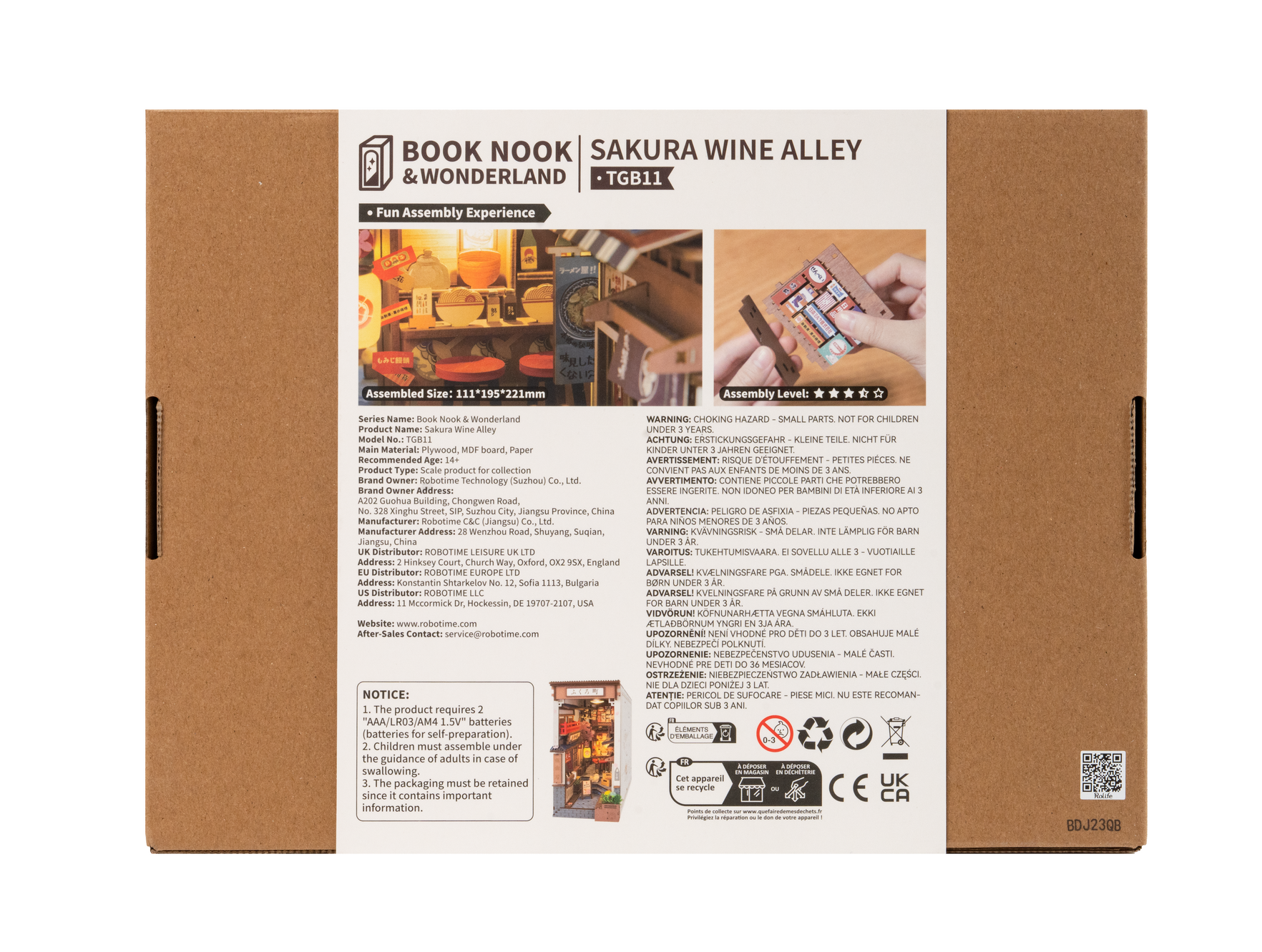 Robotime - Wholesale DIY Craft Kit - Sakura Wine Alley Book Nook2