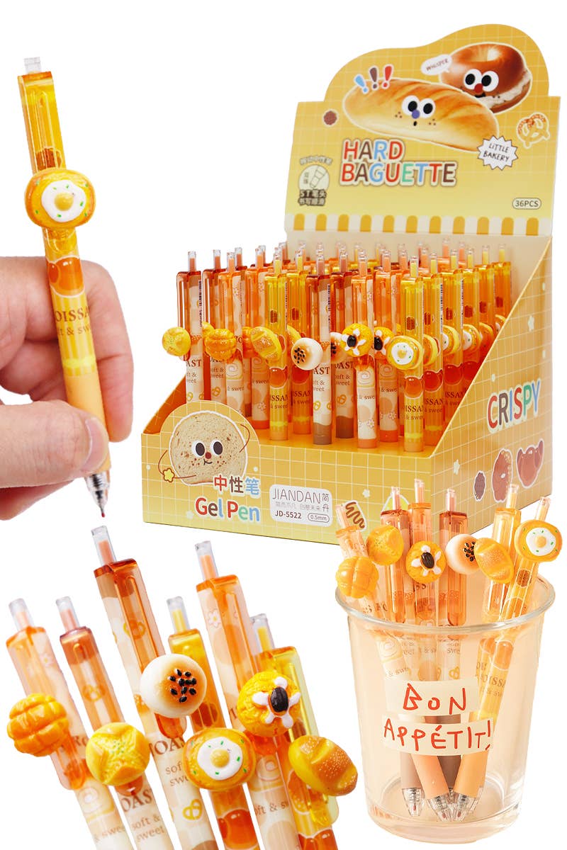 Cap Zone - Wholesale Retailer Display - Paper & Novelty - Bakery Pastries Bread Resin Charm Pen - 36 pcs0