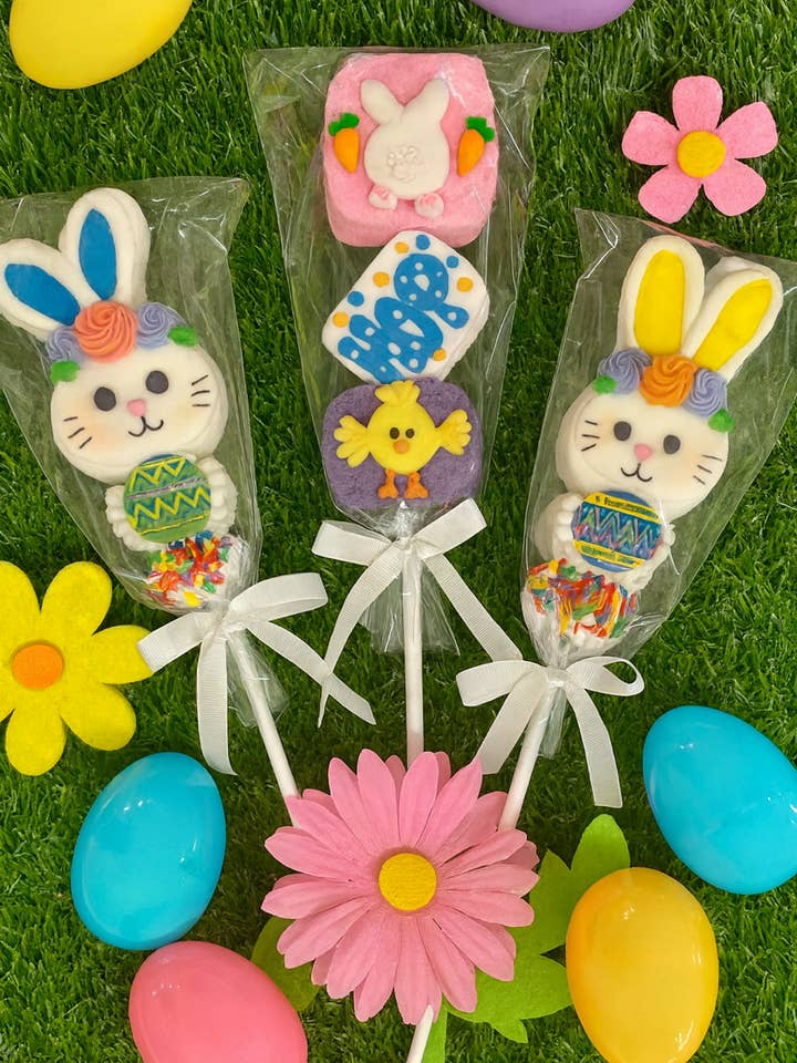 Easter Marshmallow Kabobs - Assorted Case of 18 for wholesale by Kara Chocolates
