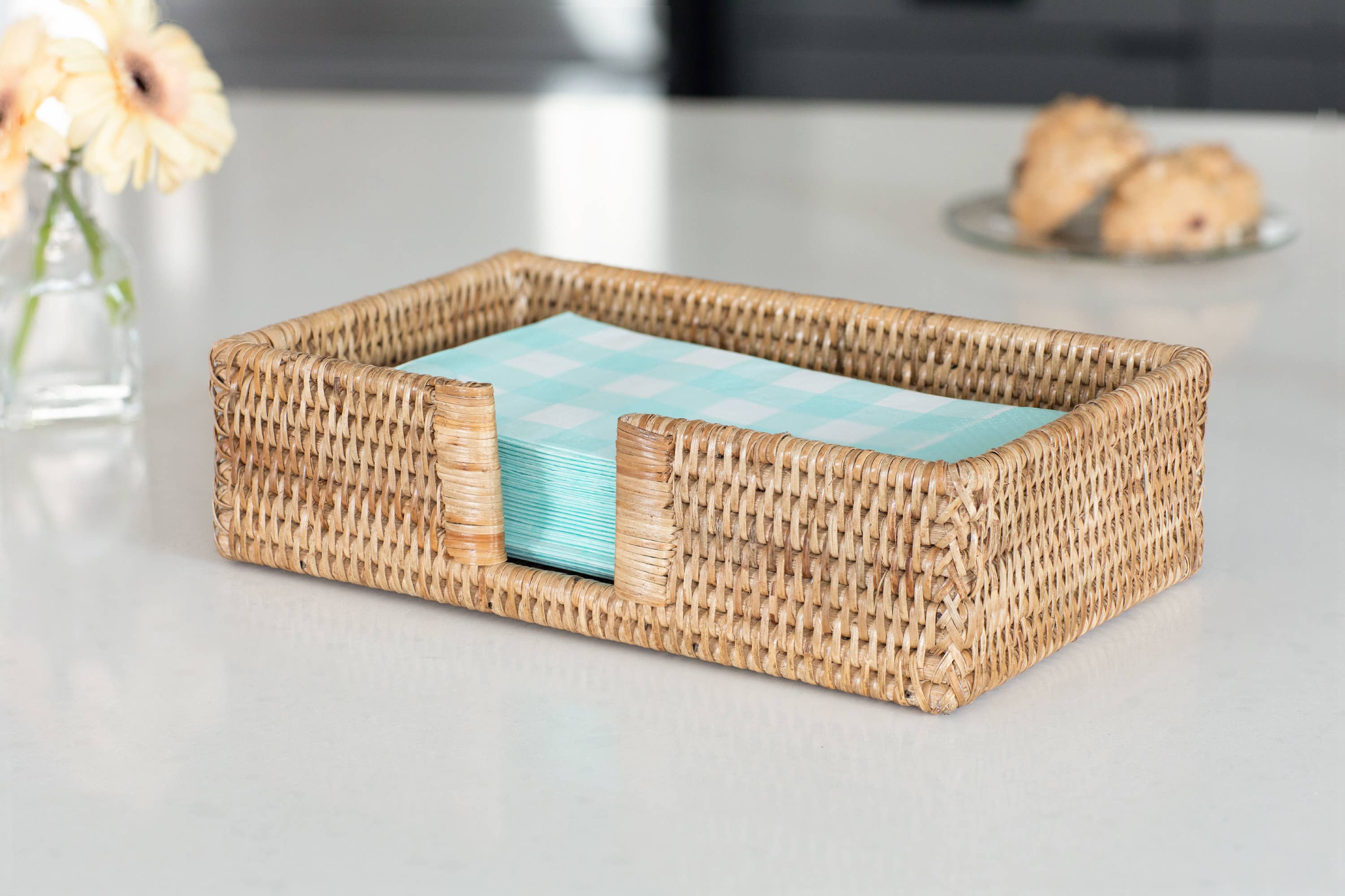 Artifacts Trading Company – wholesale Napkin holder – Rattan Guest Towel Holder with Cutout – Napkin Tray7