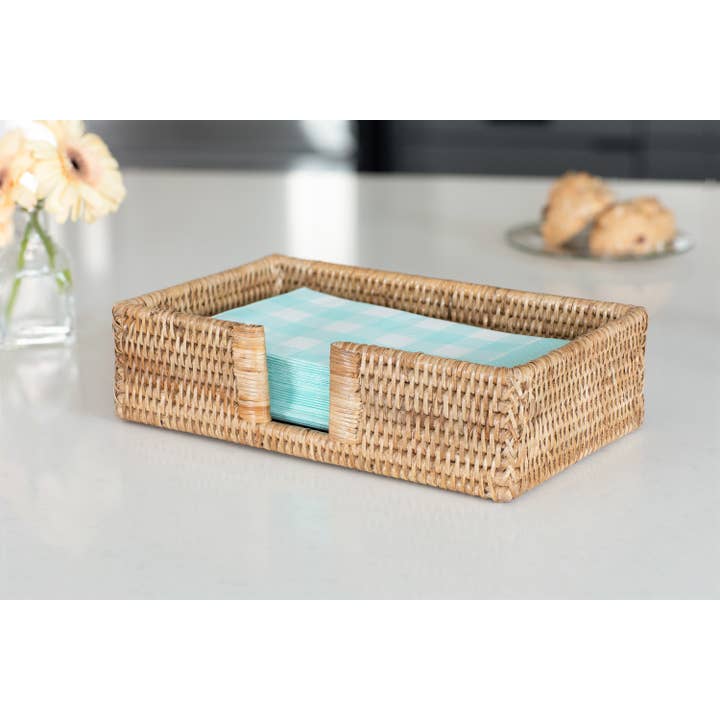 Artifacts Trading Company – wholesale Napkin holder – Rattan Guest Towel Holder with Cutout – Napkin Tray7
