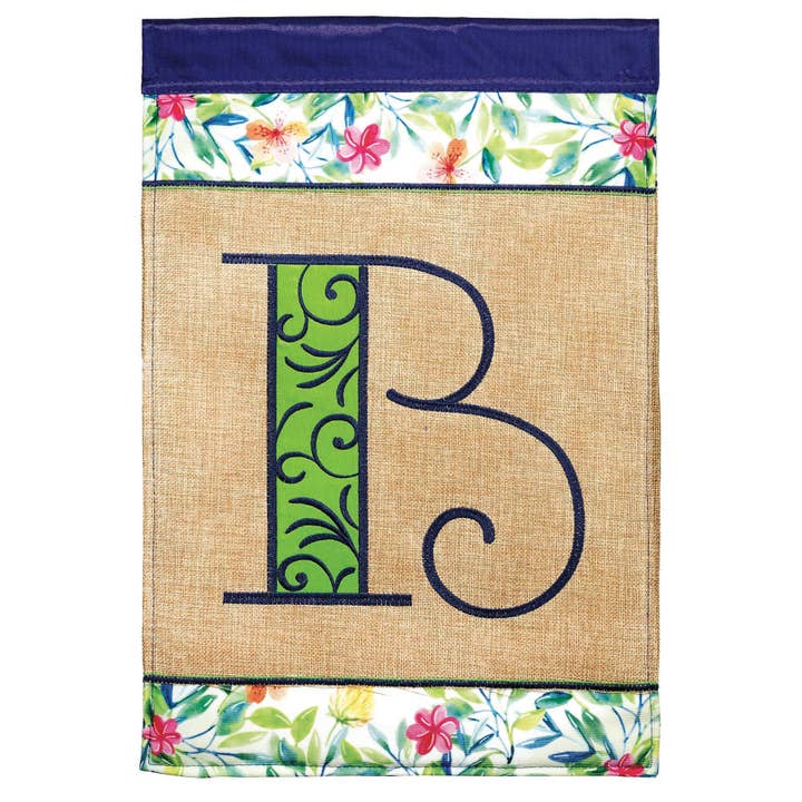 FLG DAPP MONOGRAM B SPRING BLAP/PRT GRDN for wholesale by Cottage Garden