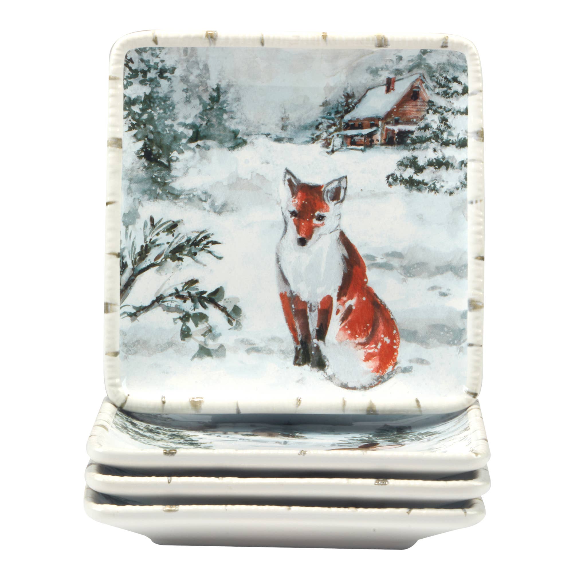 Certified International - Wholesale Dinner plate - Winter's Frost Christmas Canape Plate 6in asst.7