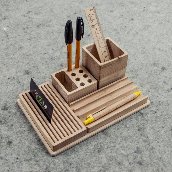 Wooden Desk Organizer - Four Individual Sections for wholesale by PromiDesign