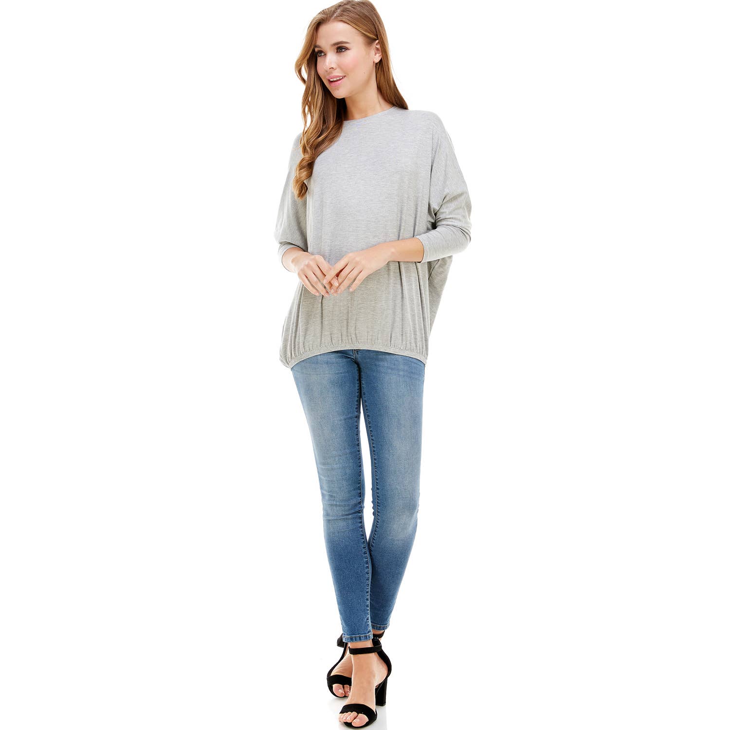 Azules Clothing - Wholesale Tunic - Women's - ATP-2309RS-DOLMAN Sleeve Elastic Bottom Hem Tunic24