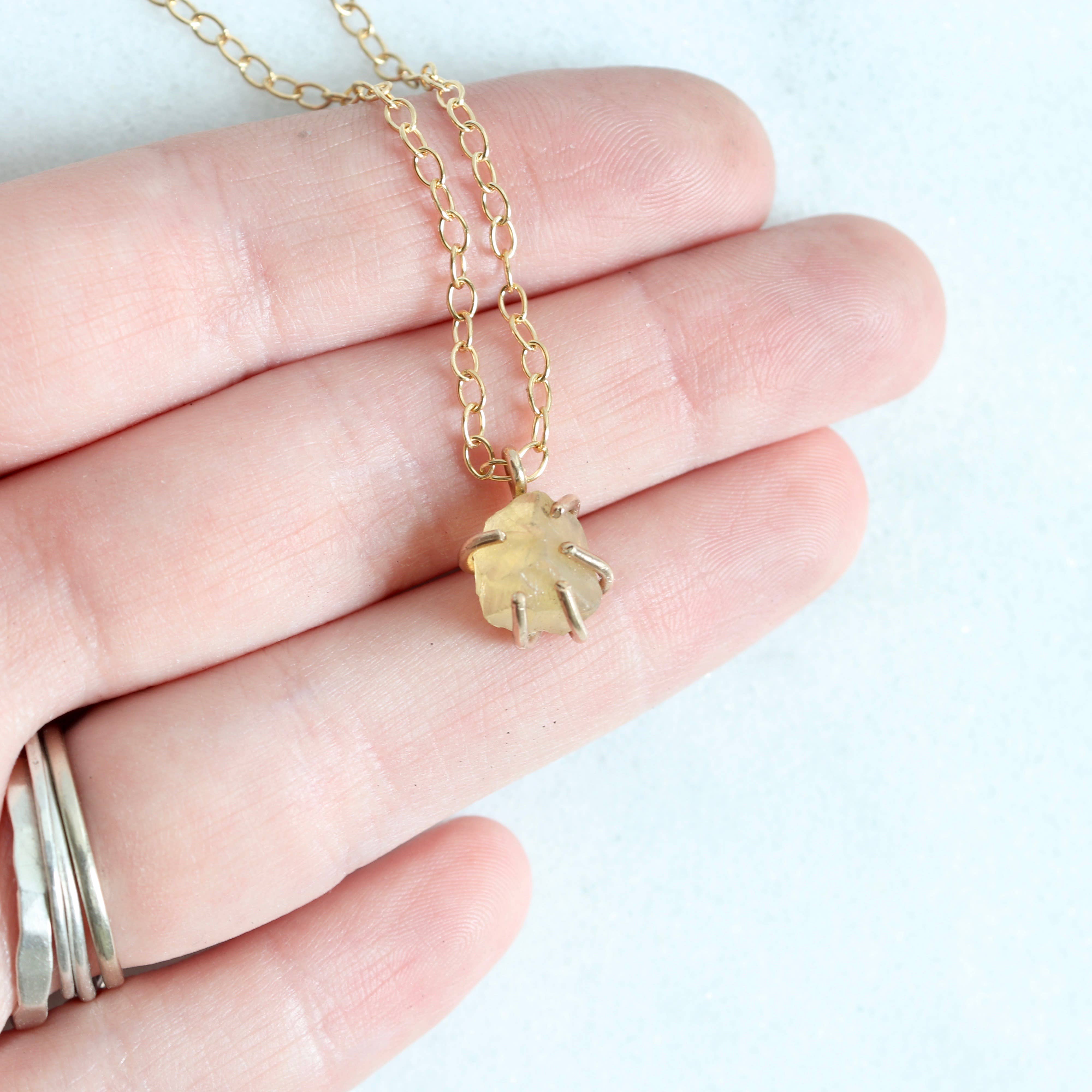 Esme - Wholesale Pendant/Charm Necklace - Raw Citrine Crystal Necklace1