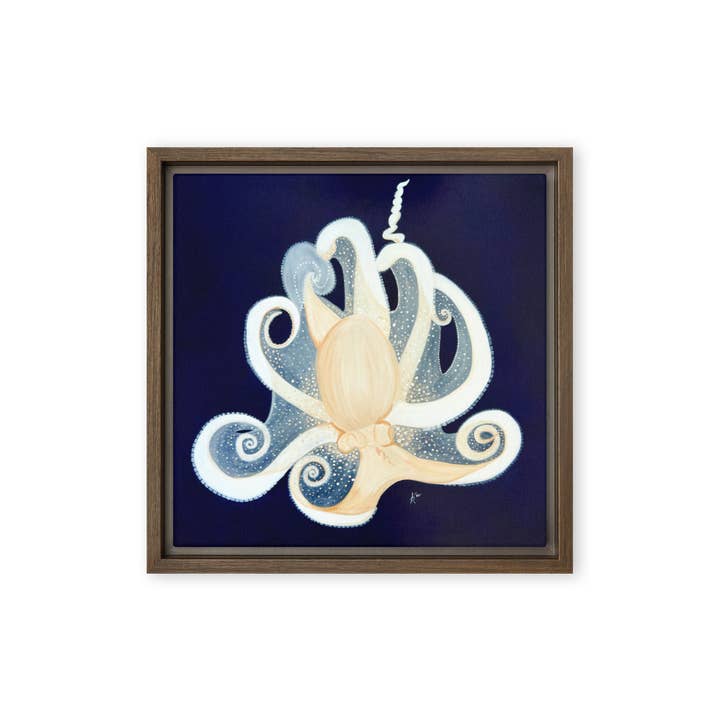 White Octopus on Deep Blue for wholesale by Kimberly Ratliff Art