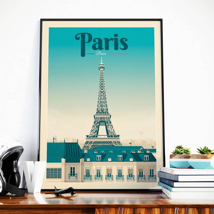 Paris - Eiffeltårnet - rejseplakat fra Frankrig for engroshandel hos Olahoop Travel Posters