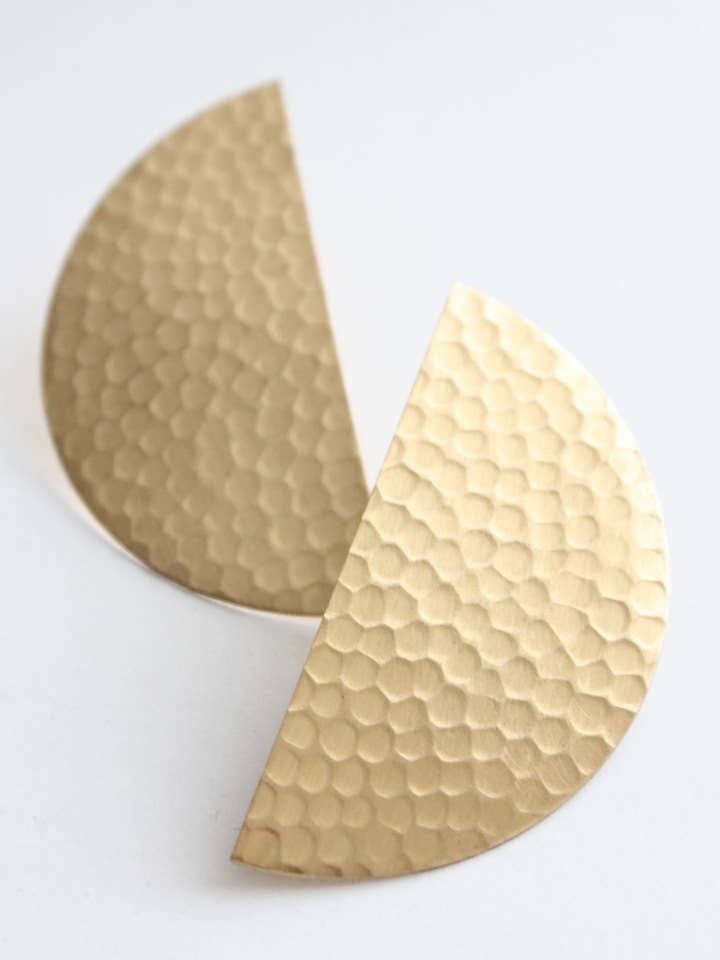 Satin Brass Post Stud Earrings for wholesale by David Aubrey Jewelry